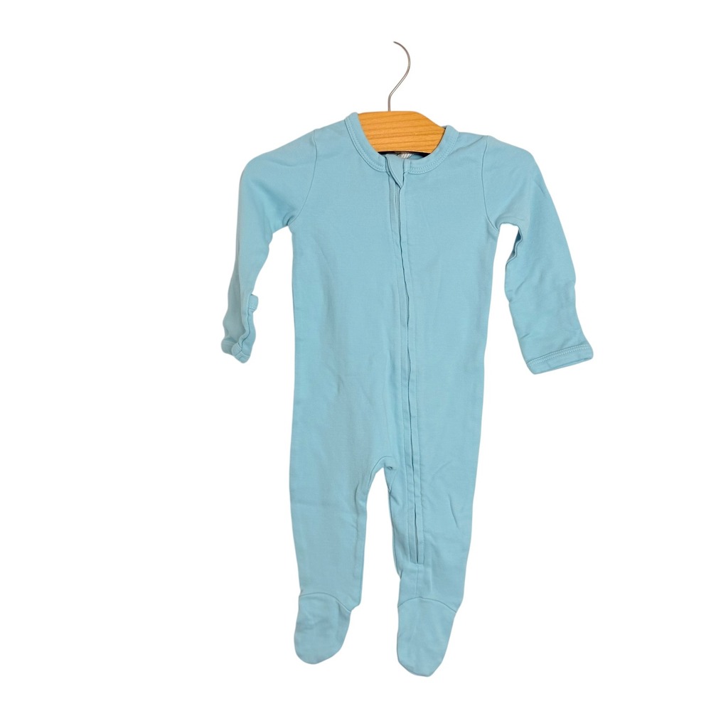 Kate Quinn Light Blue Organic Cotton Zipper Footed Sleeper 6-9M